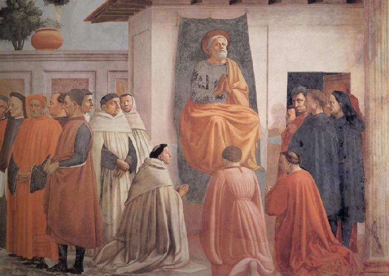 Fra Filippo Lippi Masaccio,St Peter Enthroned with Kneeling Carmelites and Others China oil painting art